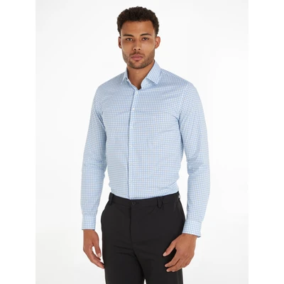 Abbildung von Calvin Klein Langarmhemd POPLIN CHECK PRINT SLIM SHIRT