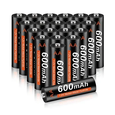 Abbildung von CITYORK AA Batterien 20 Stück 600mAh 1.2V NI MH Akkubatterien, vorgeladen, geringe Selbstentladung Ideal für Solarleuchten, Fernbedienung, Elektrisches Spielzeug