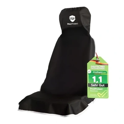 Abbildung von Pro2Protect [ Test SEHR GUT Auto Sitzbezüge, Autositzschoner, Sitzauflage, Sitzbezug für Vordersitze, Sitzschoner, Autositzauflage Schonbezug Autositz vorne, Autositzbezüge, Werkstatt Zubehör