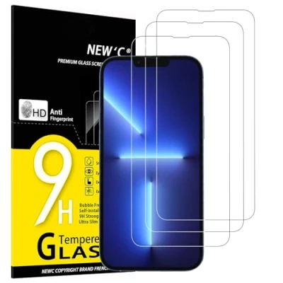 Abbildung von NEW&#039;C 3 Stück, Panzer Schutz Glas für iPhone 13 Pro Max, 14 Plus (6,7&quot;), Frei von Kratzern, 9H Härte, HD Displayschutzfolie, 0.33mm Ultra klar, Ultrabeständig