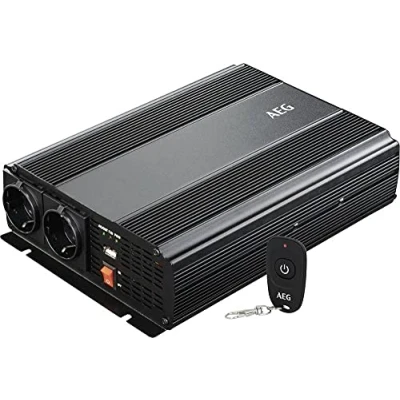 Abbildung von AEG Automotive Modifizierter Sinus Spannungswandler 1000 W, 12 V DC auf 230 AC, mit Funkfernbedienung, Wechselrichter Inverter Stromwandler
