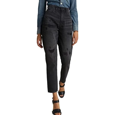 Abbildung von G STAR RAW Damen Janeh Ultra High Mom Ankle Jeans, Schwarz (worn in tar black restored D16083 C526 C271), 24W / 32L