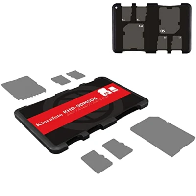 Abbildung von Kiorafoto Speicherkarten Etui Halter Aufbewahrung für 2 SD + 4 Micro SD, Karten Tasche Hülle Schutzbox Tragetasche Memory Card Case Box