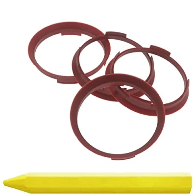 Abbildung von 4X Zentrierringe 70,4 x 66,1 mm Rot Felgen Ringe + 1x Reifen Kreide Fett Stift