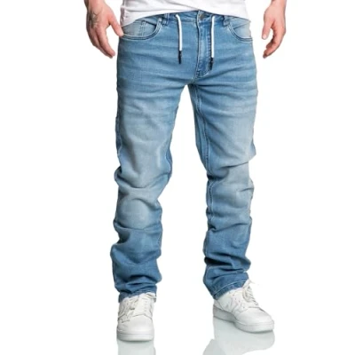 Abbildung von REPUBLIX Gerade Jeans SID Herren Sweathose in Stretch Denim Basic Kordel