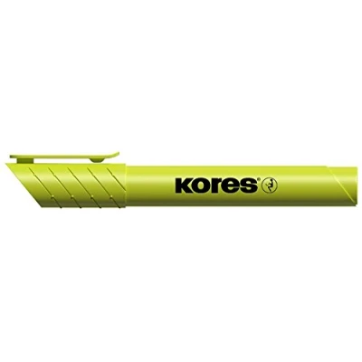 Abbildung von Kores High Liner Plus: Gelbe fluoreszierende Textmarker, Keilspitze und Tinte auf Wasserbasis, Schul Bürobedarf