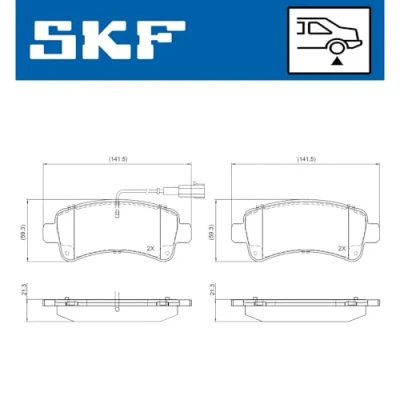 Abbildung von SKF VKBP 90769 E Bremsbelagsatz inkl. Verschleißwarnkontakt FIAT: Ducato III Kastenwagen, Bus, Pritsche / Fahrgestell