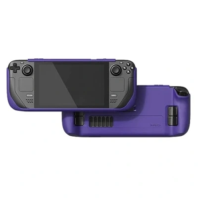 Abbildung von Skull &amp; Co. GripCase SD for Steam Deck/Steam Deck OLED: A Soft Protective Case with Textured Grips Full Protection and Stand, Shock Absorption Non Slip Anti Scratch Cover Design Galactic Purple