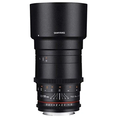 Abbildung von Samyang 135/2,2 Objektiv Video DSLR Sony E manueller Fokus Videoobjektiv 0,8 Zahnkranz Gear, Spiegelobjektiv Teleobjektiv schwarz