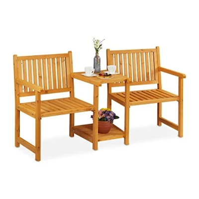 Abbildung von relaxdays Gartenbank mit Tisch