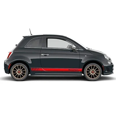 Abbildung von Auto Dress Seitenstreifen Aufkleber Set/Dekor passend für Abarth 500 595 Motiv: Esseesse Wunschtext (Farbwunsch)