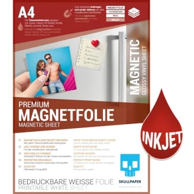 Abbildung von Skullpaper Magnetfolie Premium A4 Format für Tintenstrahldrucker, (Magnetfolie, 10St.}, 10 Bögen), magnetisch