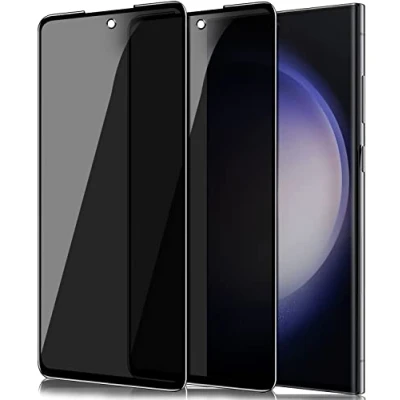 Abbildung von IBETEK Schutzfolie für Samsung Galaxy S23 Ultra Sichtschutz, [2 Stück] Anti Spy Sichtschutz Panzerglasfolie Tempered Glass 9H Härte Gehärtetem Glas Dunkel Folie Blickschutzfolie Displayschutzfolie