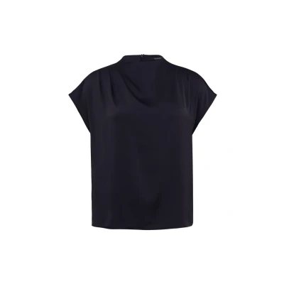 Abbildung von comma Hochgeschlossene MIT Raffung Bluse, Damen, Größe: 34, Navy