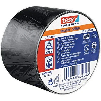 Abbildung von tesa 53988 00004 00 Isolierband ® Schwarz (L x B) 25 m 50 mm 1 St. (53988 00)
