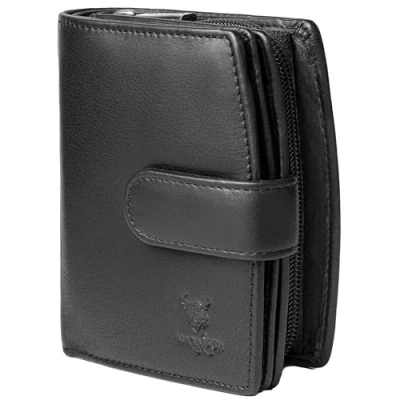Abbildung von MATADOR Valencia Leder Geldbörse Damen Mittelgroß mit edler Geschenk Box Portemonnaie Portmonee RFID Geldbeutel Grün