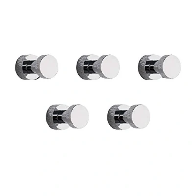 Abbildung von BGL Selbstklebende Haken, robuste Wandhaken, Handtuchhaken für Badezimmer, Küche, Tür, Schrank, Messing, 5 Packungen (Chrom)