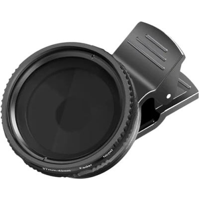 Abbildung von NEEWER 37mm Clip On ND2 ND400 Handy Kamera Objektiv Filter Kit: Einstellbarer Neutraldichtefilter mit Telefonclip Kompatibel iPhone 14/14Pro/14Pro Max Samsung Android Smartphones iPad und mehr