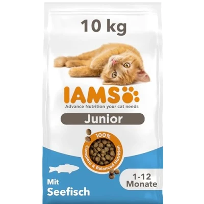 Abbildung von IAMS Junior Katzenfutter trocken mit Fisch Trockenfutter für Kitten im Alter von 1 12 Monaten, 10 kg