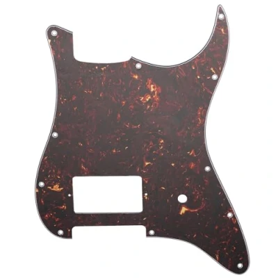 Abbildung von Musiclily Pro 11 Löcher Strat Pickguard 1 Covered Humbucker Gitarren Schlagbrett für Fender USA/Mexico Tom Delonge Style E Gitarre, 4 lagig Tortoise Shell