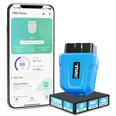 Abbildung von OBD2 Diagnosegerät Bluetooth OBD Adapter: 5.4 Code Scanner Auto Diagnose OBDII für Fahrzeuge mit Alle System Kompatibel iOS Android Windows