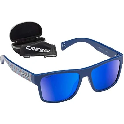 Abbildung von Cressi Unisex Erwachsene Spyke Sunglasses Sport Sonnenbrillen, Anchor Helm Fantasy/Blau verspiegelte Linse, Einheitsgröße