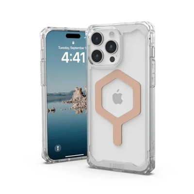 Abbildung von Apple iPhone 15 Pro Max Hülle MagSafe Kunststoff UAG Hard Case/Backcover Handyhülle Rosegold Shockproof/Stoßfest