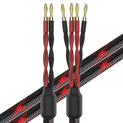 Abbildung von KK CABLE k4B 2B Bi Wire Lautsprecherkabel (2 Bananenstecker 4 Bananenstecker), 1 Paar Set (insgesamt 12 (2,5 m)