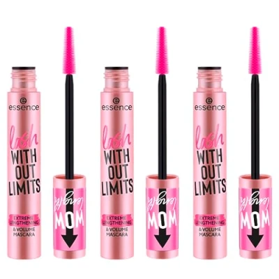 Abbildung von essence lash WITHOUT LIMITS EXTREME LENGTHENING &amp; VOLUME MASCARA, Nr. 01, Schwarz, langanhaltend, volumengebend, vegan, ohne Mikroplastikpartikel, Nanopartikel frei, Parfüm, 3er Pack (3x13ml)