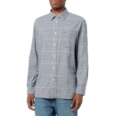 Abbildung von Tommy Hilfiger Brushed Gingham Overcheck Shirt Hemd, Herren, Größe: Large, Carbon navy/multi
