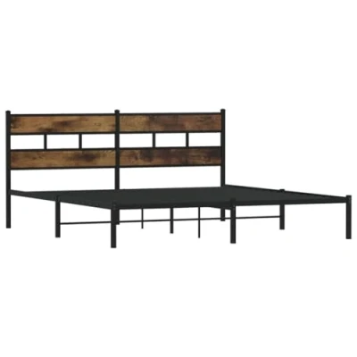 Abbildung von vidaXL Bett Metallbett ohne Matratze Räuchereiche 180x200 cm
