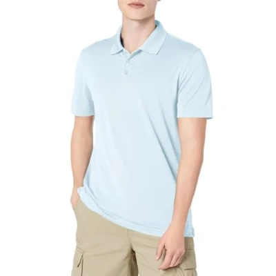 Abbildung von Amazon Essentials Herren Golf Poloshirt, Schnell Trocknend, Schmale Passform, Hellblau, L