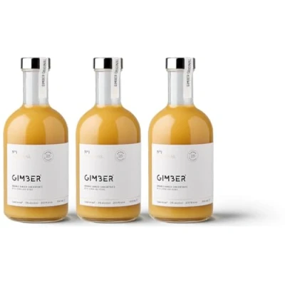 Abbildung von GIMBER Biologisches Ingwerkonzentrat 3x500 ml Total 1,5 liter Alkoholfreies Bio Getränk aus Ingwer, Zitrone und Kräutern Premium Ingwer Essenz