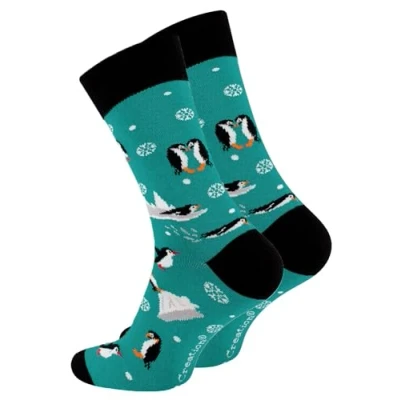 Abbildung von Vincent Creation FUN Socken, Größe: 42 45, Pinguinpetrol