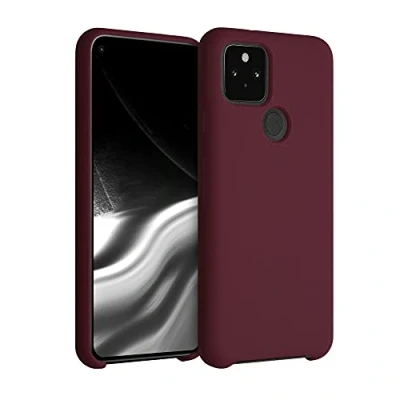 Abbildung von kwmobile Hülle kompatibel mit Google Pixel 5 Silikon Handy Case Handyhülle weiche Oberfläche kabelloses Laden Tawny Red