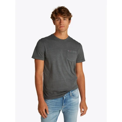 Abbildung von Tommy Jeans SLIM Washed Pocket TEE Tshirt basic, Herren, Größe: 52, black
