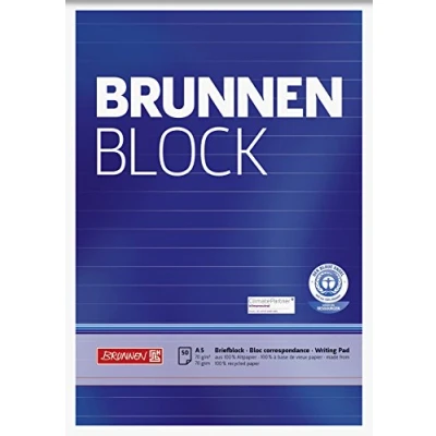 Abbildung von 10 x Brunnen Schreibblock Block A5 70g/qm 50 Blatt RC liniert
