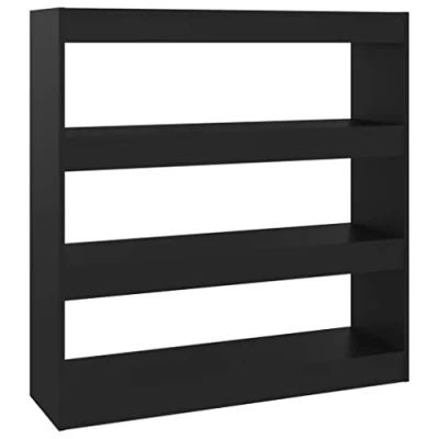 Abbildung von vidaXL Bücherregal Raumteiler Standregal Aktenregal Wandregal Regal Raumtrenner Aufbewahrung Büroregal Dekoregal Schwarz 100x30x103cm