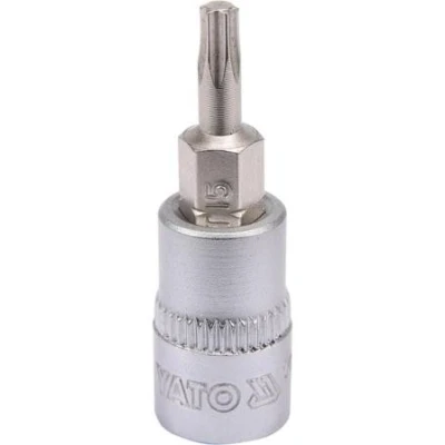 Abbildung von YATO YT 04303 Steckschlüsseleinsatz 1/4 Torx DIN 3120 T15 Chrom Vanadium Stahl, Werkzeugstahl