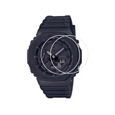 Abbildung von Schutzfolie Kompatibel mit Casio GA 2100 /GA2100,[9H Härte] [Anti Kratzer] Fingerabdruck ] gehärtetes Glas Display kristallklar [2 Stück]