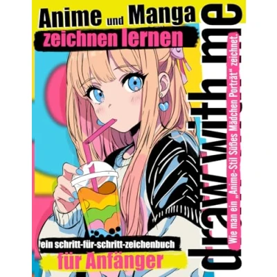 Abbildung von Anime und Manga zeichnen lernen: Wie man Ein „Anime Stil Süßes Mädchen Porträt“ zeichnet Schritt für Zeichenbuch Anfänger