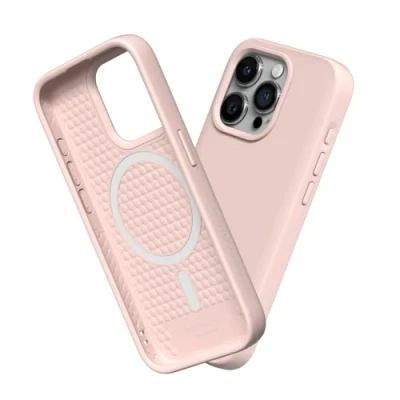 Abbildung von RhinoShield Case kompatibel mit [iPhone 15 Pro Max] SolidSuit MagSafe Stoßdämpfende &amp; schlanke Schutzhülle Premium Finish 3.5 Meter Fallschutz Samtrosa