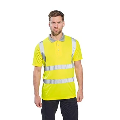 Abbildung von Portwest Warnschutz Kurzarm Polo Shirt, Größe: L, Farbe: Gelb, S477YERL