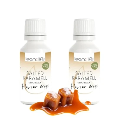 Abbildung von Lean:Life Flavour Drops 30 ml 2 x Salted Karamell Aroma Tropfen für Lebensmittel zuckerfrei und kalorienarm