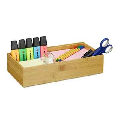 Abbildung von relaxdays Aufbewahrungsbox 2 x Ordnungsbox Bambus