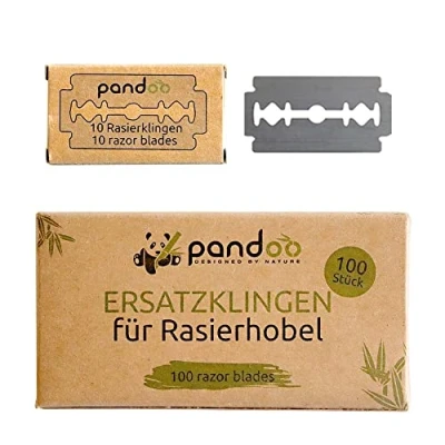 Abbildung von pandoo Rasierklingen 100er Pack Sicherheits Sparset Premium Klingen für Rasierhobel &amp; Rasiermesser Ersatzklingen, Razor Blades, Rostfreie doppelseitige Ersatzklingen