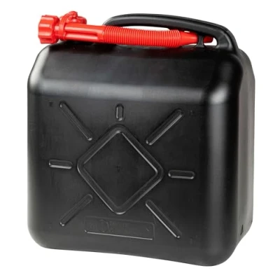Abbildung von WALSER Benzinkanister 20 Liter, Krafstoffkanister UN geprüft mit Ausgießer, Reservekanister Sicherheitsverschluss, Diesel Kanister schwarz/rot