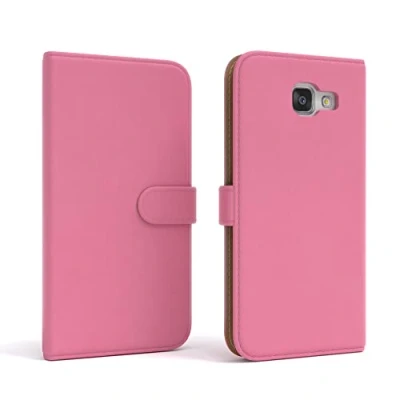 Abbildung von EAZY CASE Tasche kompatibel mit Samsung Galaxy A5 (2016) Schutzhülle Standfunktion Klapphülle Bookstyle, Handytasche Handyhülle Magnetverschluss und Kartenfach, Kunstleder, Rosa