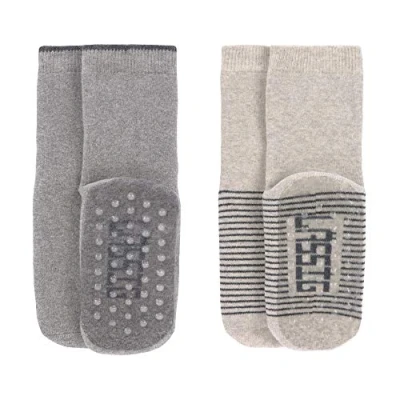 Abbildung von LÄSSIG Unisex Kinder Anti Rutsch Socken 2er Set/ Grey Beige Größe 19 22