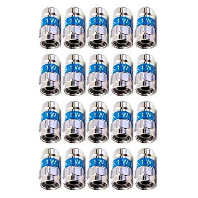 Abbildung von Cabelcon F 56 5.1W Self Install Nitin mit integriertem O Ring Stecker blau RG6 / 7mm (20 Stück 5.1W)